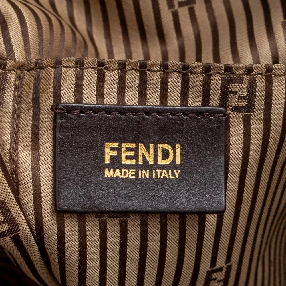 Fendi Leather Chameleon Top Handle 2way Bag Beige Nude‎ Satchel Crossbody